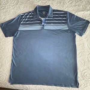 Callaway Opti-Dri Golf Polo Shirt Men XXL Big Tall Blue Striped Performance